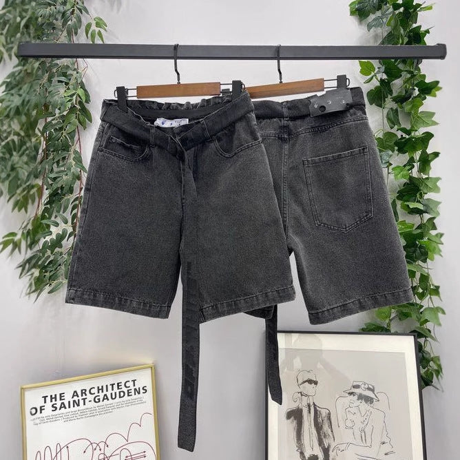 OFF-Whlte Lettering denim shorts#27