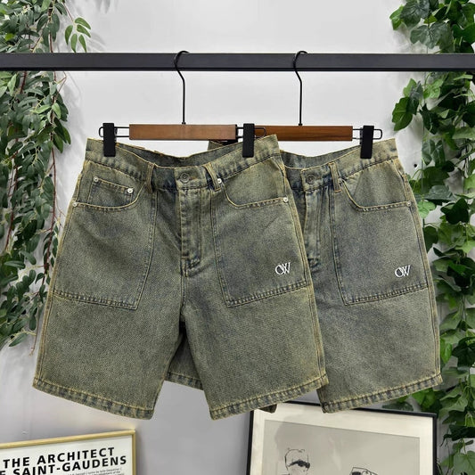 OFF-Whlte Lettering denim shorts#26