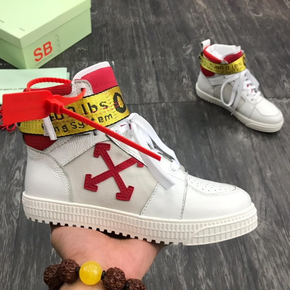 OFF-Whlte Arrow Logo Leather Sneakers #38