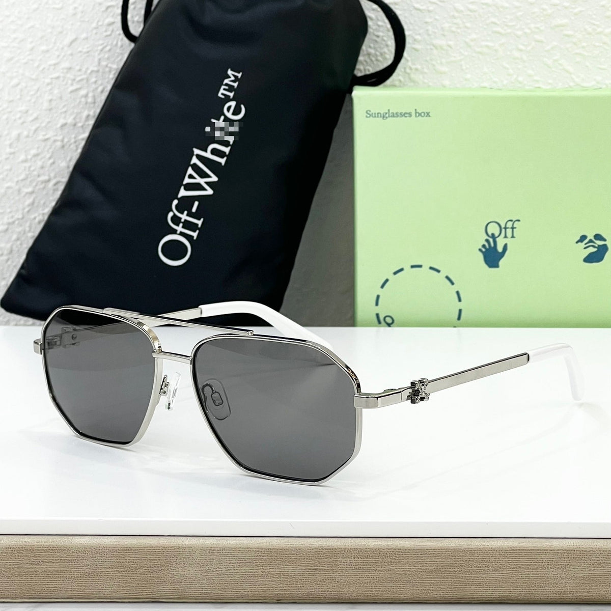 OFF-Whlte Arrow logo sunglasses#044