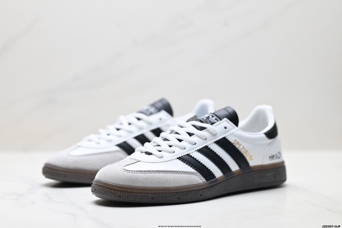 Adidas Originals Spezial Weiß Schwarz Gummi Leder Turnschuhe