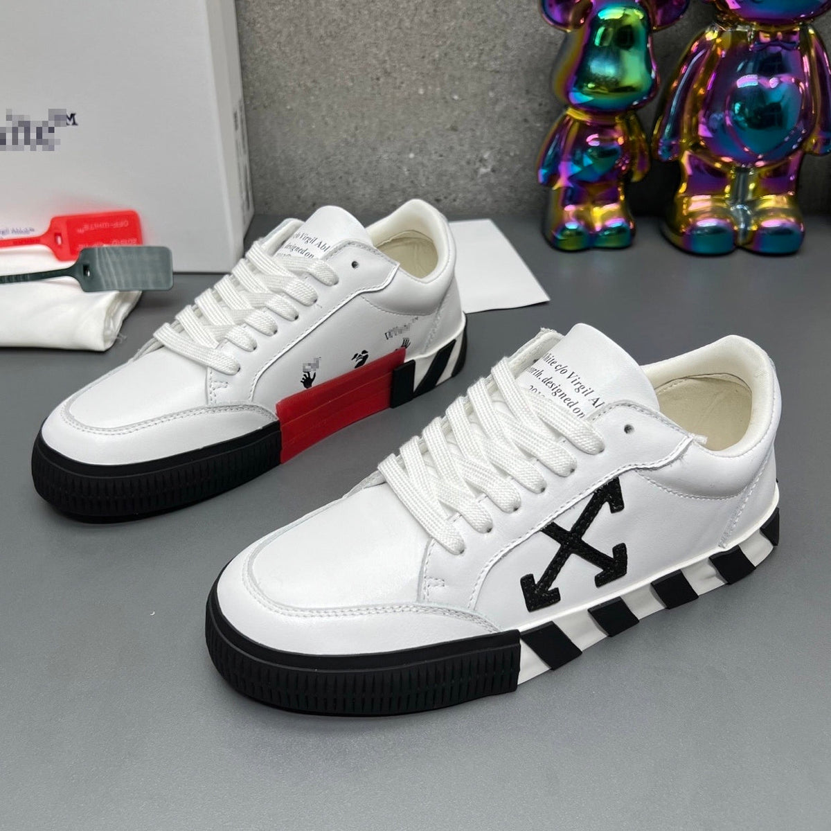 OFF-Whlte Genuine Leather Sneakers#66