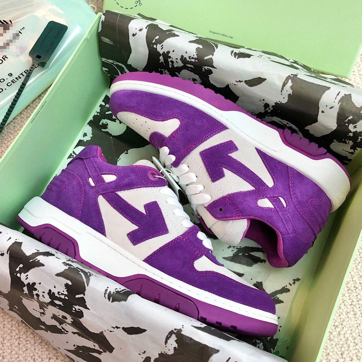 OFF-Whlte Genuine Leather Sneakers#68
