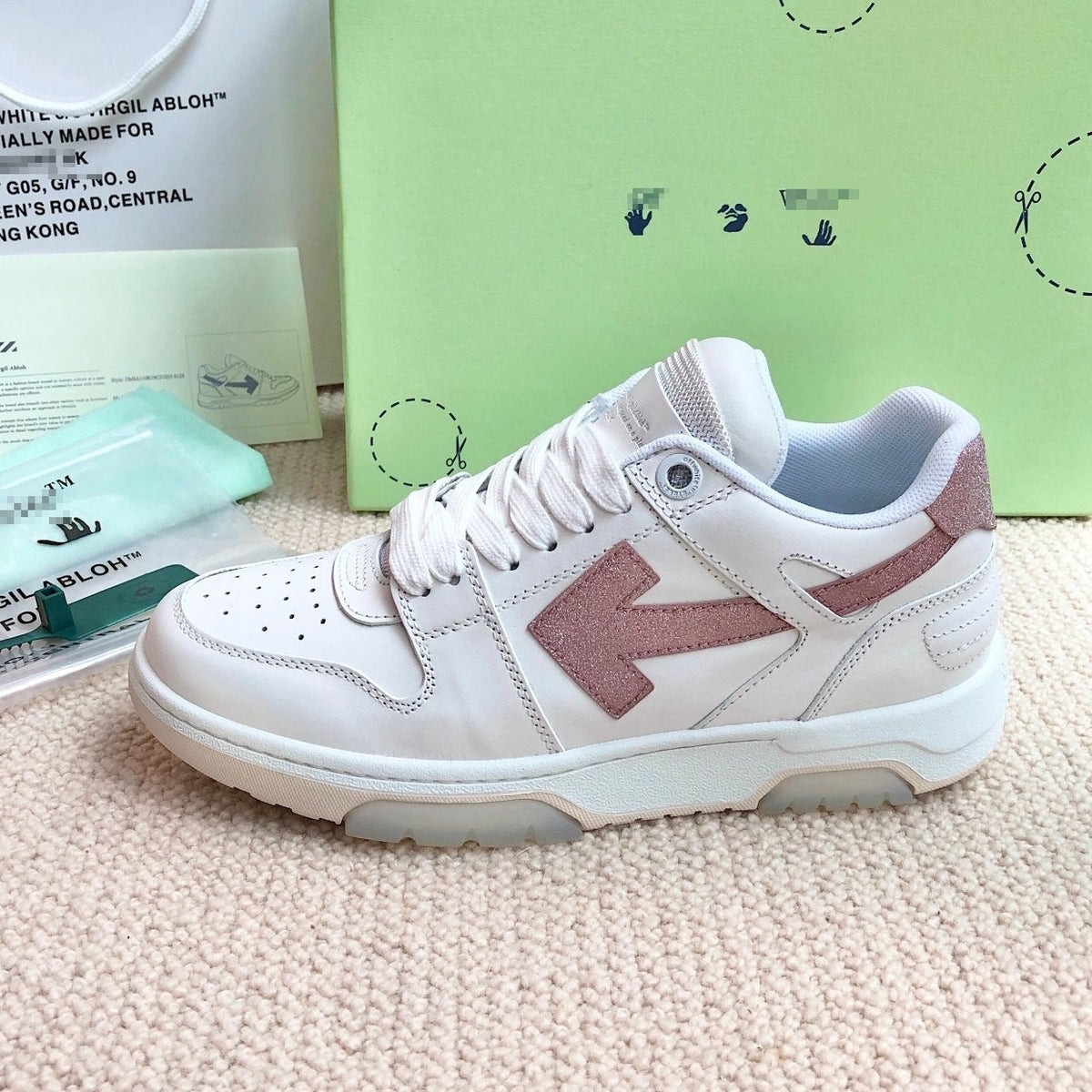 OFF-Whlte Genuine Leather Sneakers#68