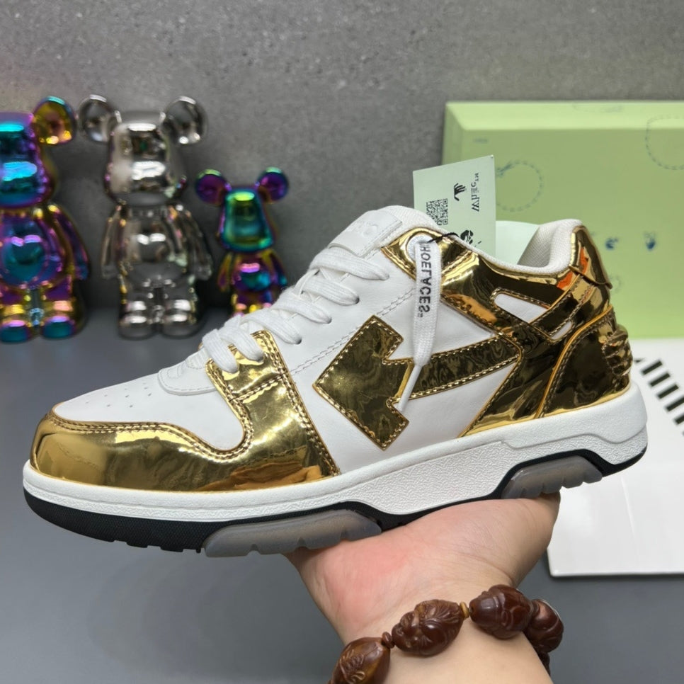 OFF-Whlte Arrow Logo Leather Sneakers #42