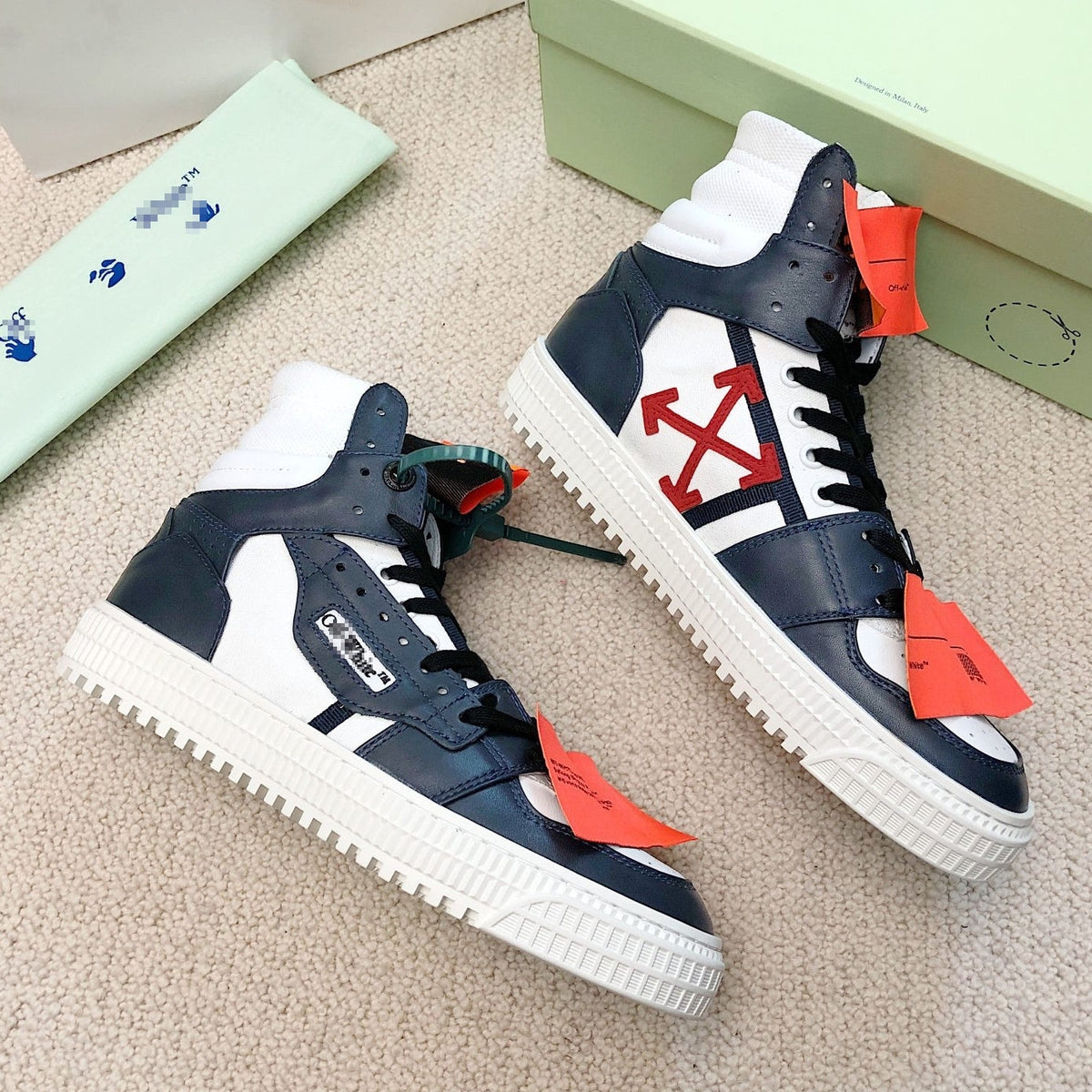 OFF-Whlte Arrow logo high-top sneakers#13