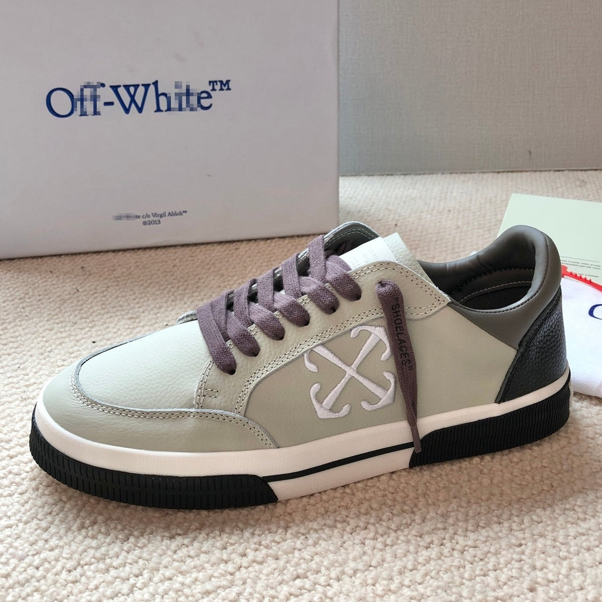 OFF-Whlte Genuine Leather Sneakers#65