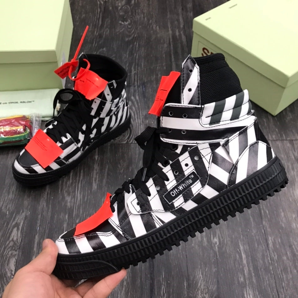 OFF-Whlte Arrow Logo Leather Sneakers #43