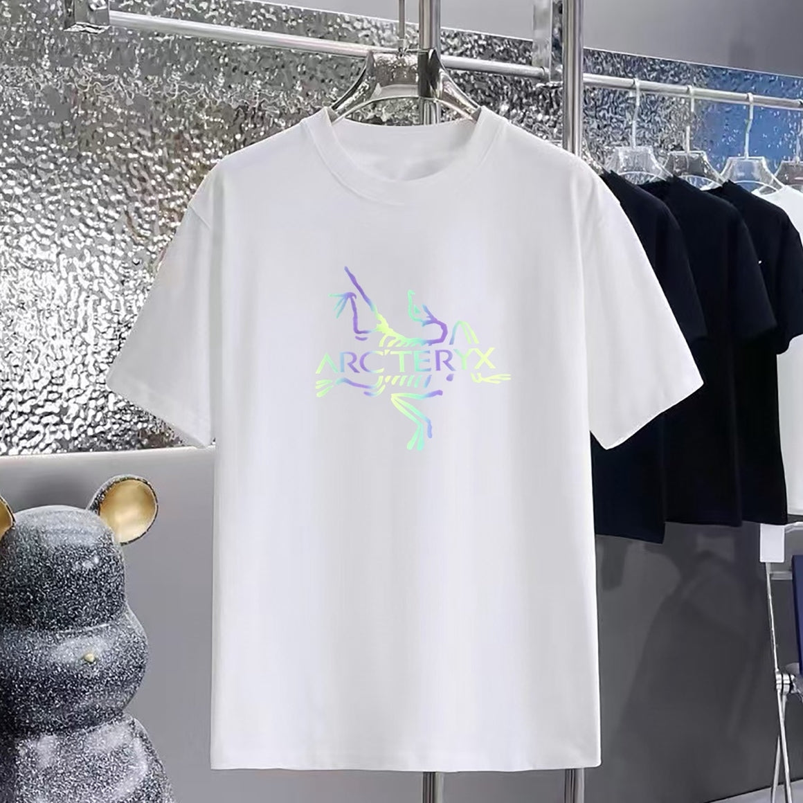 Reflective Skeleton Graphic Oversized T-Shirt